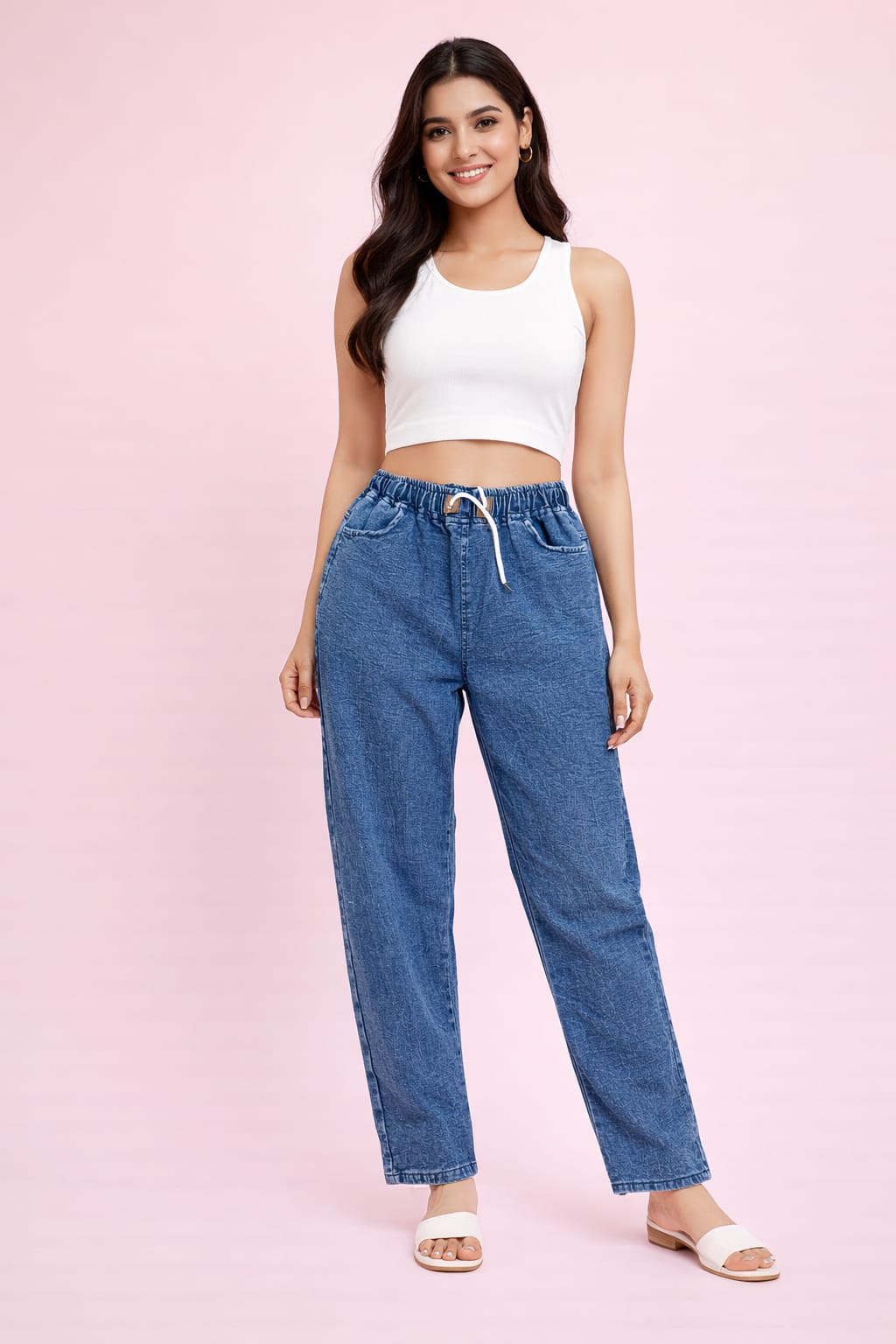 Women’s Relaxed Fit Denim Jogger Pants – Everyday Comfort & Style