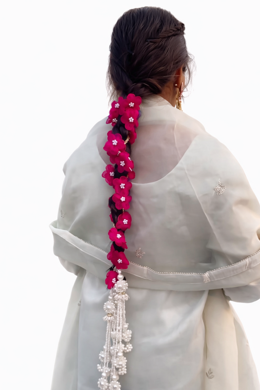 Floral Pearl Braid Hair Accessory